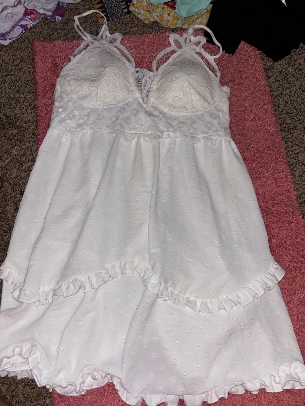 Rue21 White Lace Eyelet Babydoll Chemise